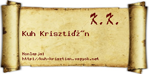 Kuh Krisztián névjegykártya